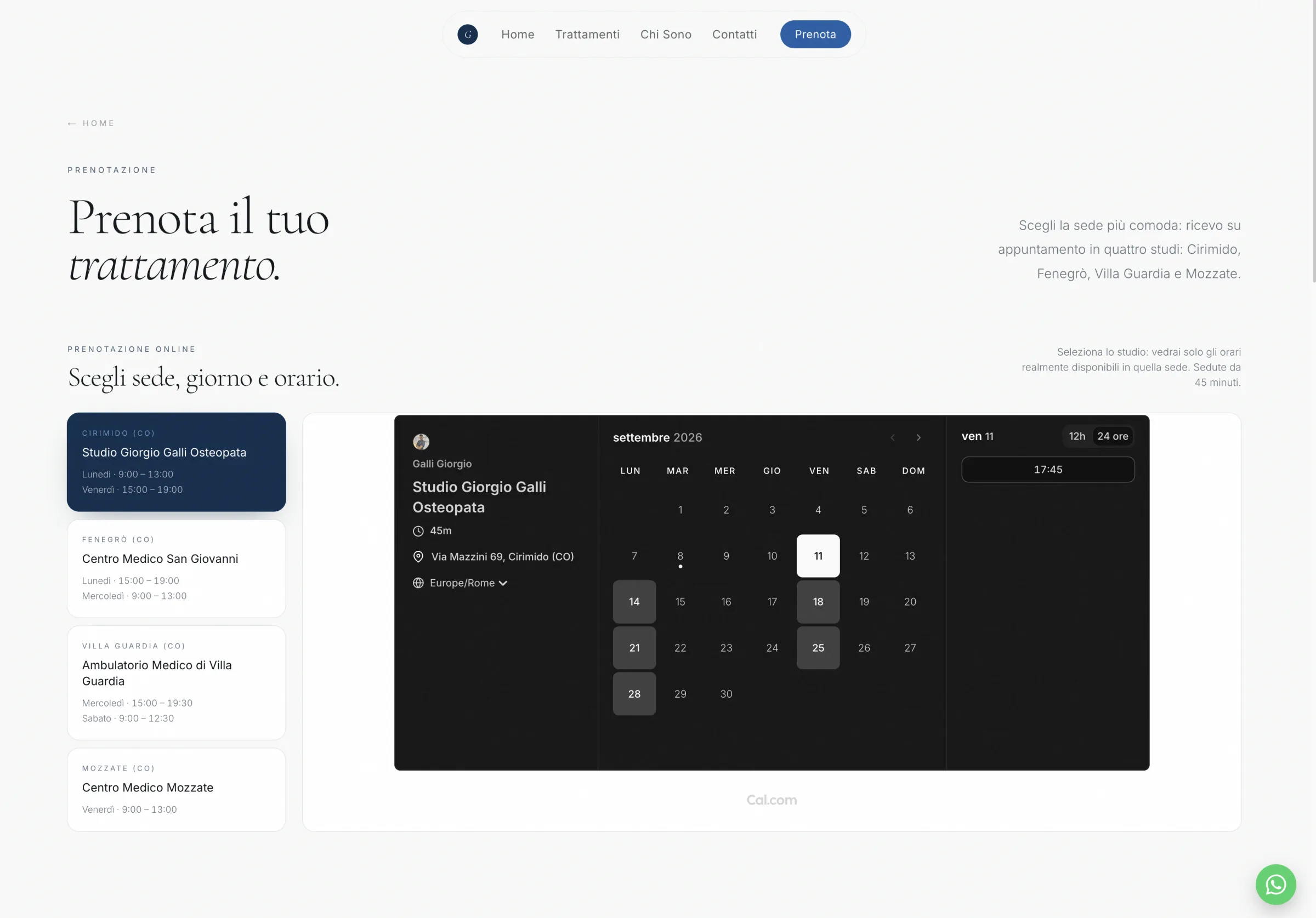 Mockup della homepage su laptop con i trattamenti