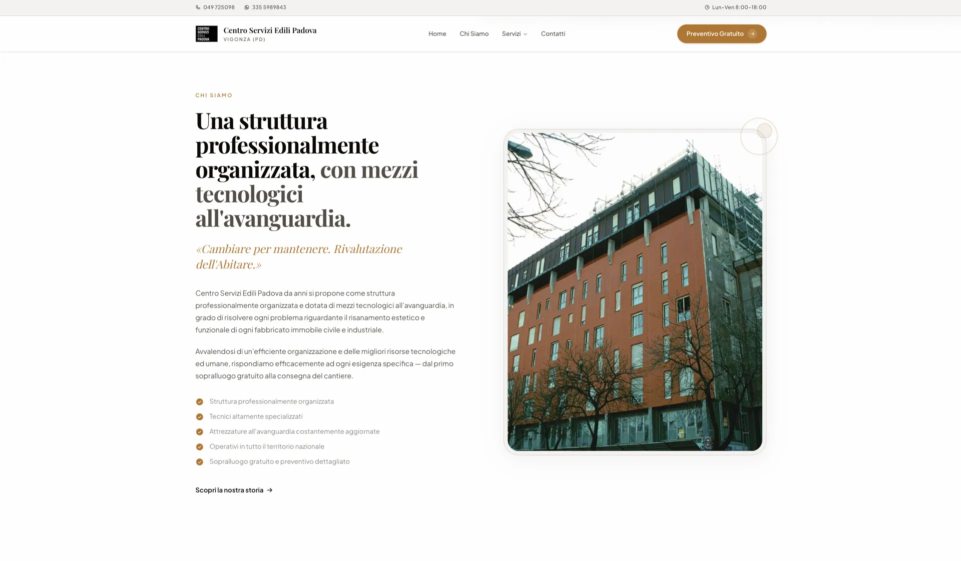 Homepage Centro Servizi Edili